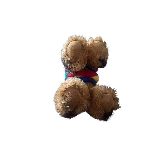 Dan Dee Kids Brown Multi Color Striped Sweater Dog Plush Toy - Picture 4 of 11